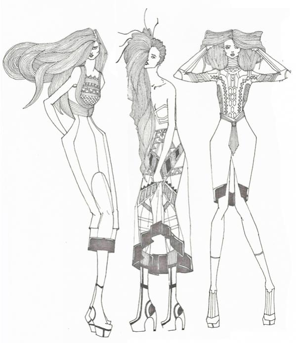 Je (Jehanne Frances Dy), Mavii (Marivee Ann Velasquez) and Rain (Reinalyn Nonol) will be donning the designs of Mike Yapching
